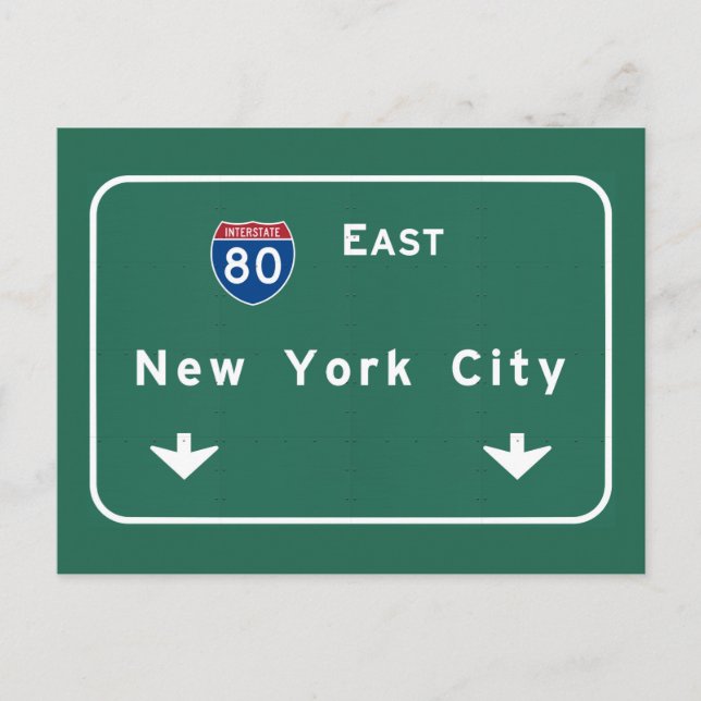 New York City Interstate Highway Freeway Road Sign Postkarte (Vorderseite)