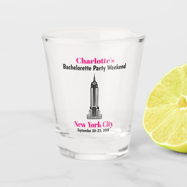 New York City Junggeselinnen-Abschied Gefallen Gir Schnapsglas (Vorderseite)