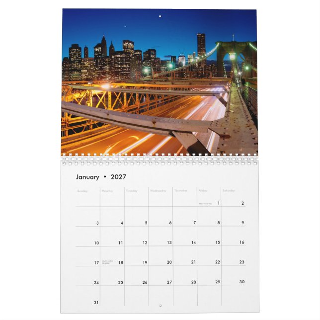 New York City Kalender (Jan 2027)