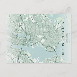 New York City Karte Minimale Postkarte