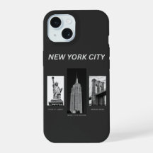 New York City Landmarks Schwarz Weiß Urbane Illust