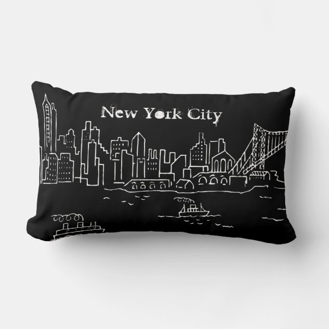 New York City Landscape Throw Kissen (Vorderseite)