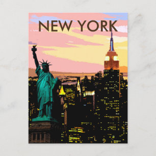 New York City Liberty der Statue Vintage Postkarte