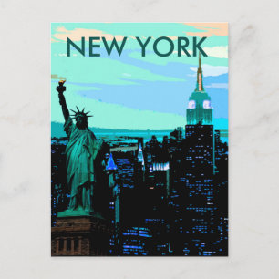 New York City Liberty der Statue Vintage Postkarte