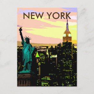 New York City Liberty der Statue Vintage Postkarte