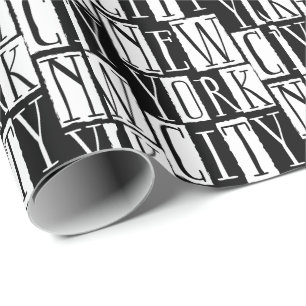 New York City Manhattan Black and White Deko Chic Geschenkpapier
