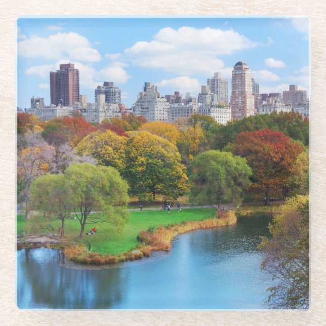 New York City Manhattan Central Park Panorama Glasuntersetzer (Vorderseite)