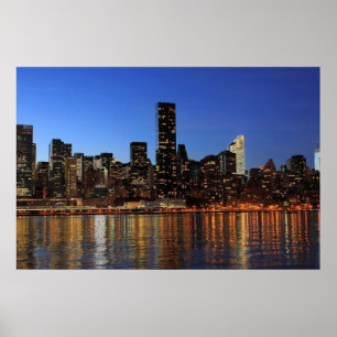 New York City Manhattan Night Poster