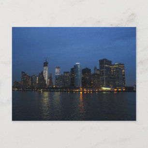 New York City Manhattan Night Skyline Postkarte