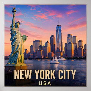 New York City Manhattan Reise-Geschenk Poster