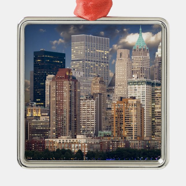 New York City Manhattan Silbernes Ornament (Vorne)