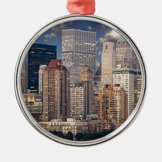 New York City Manhattan Silbernes Ornament (Vorne)