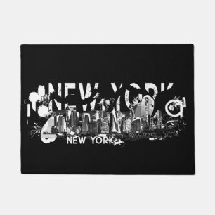 New York City Manhattan Skyline - abstrakte Tinte Fußmatte