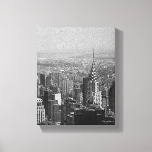 New York City, Manhattan Skyline B/W Fotografie Leinwanddruck