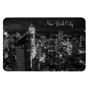 New York City Manhattan Skyline bei Nacht Magnet