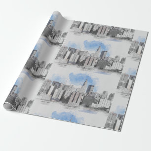 New York City Manhattan Skyline Geschenkpapier