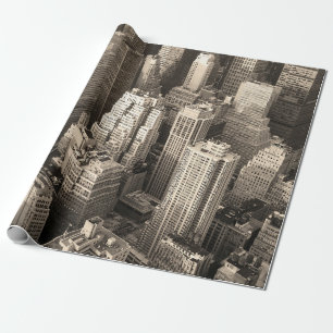 New York City Manhattan Skyline-Luftaufnahme schwa Geschenkpapier