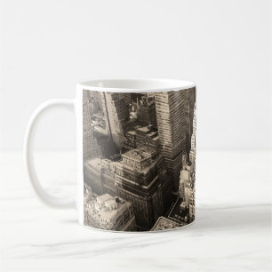 New York City Manhattan Skyline-Luftaufnahme schwa Kaffeetasse