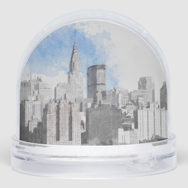 New York City Manhattan Skyline – NYC Travel  Schneekugeln (Rückseite)
