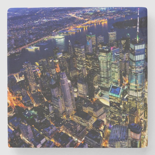 New York City, Manhattan, USA City of the night Steinuntersetzer (Vorderseite)