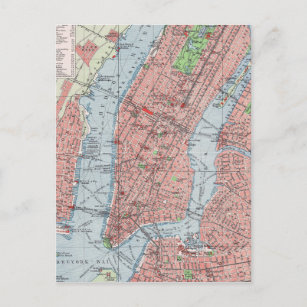 New York City, Manhattan, Vintage Karte, Postkarte