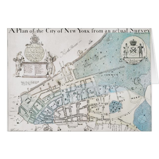 New York City Map, 1728 (Vorderseite (Horizontal))