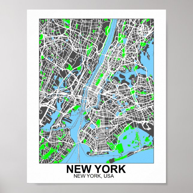 New York City Map Poster (Vorne)