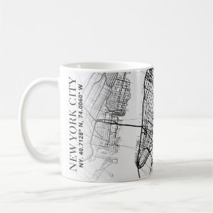 New York City Map   Tasse des Kaffees