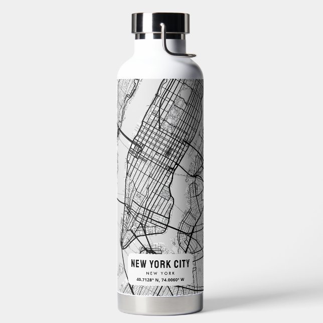 New York City Map Wasserflasche Trinkflasche (links)