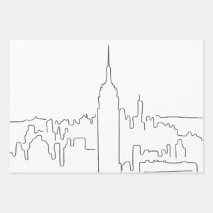 New York City Minimal Line Geschenkpapier Set