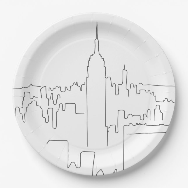 New York City Minimal Line Pappteller (Vorderseite)