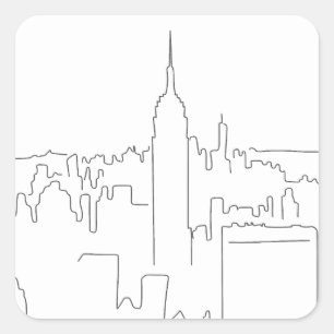 New York City Minimal Line Quadratischer Aufkleber