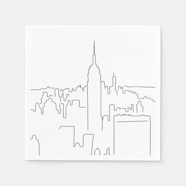 New York City Minimal Line Serviette (Vorderseite)