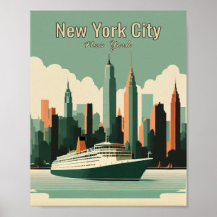 New York City Minimalist Vintage Kunst Reiseposter Poster