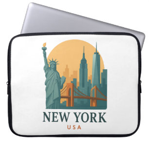 New York City Minimalist Vintage Reise Laptopschutzhülle