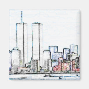 New York City mit Twin Towers Magnet
