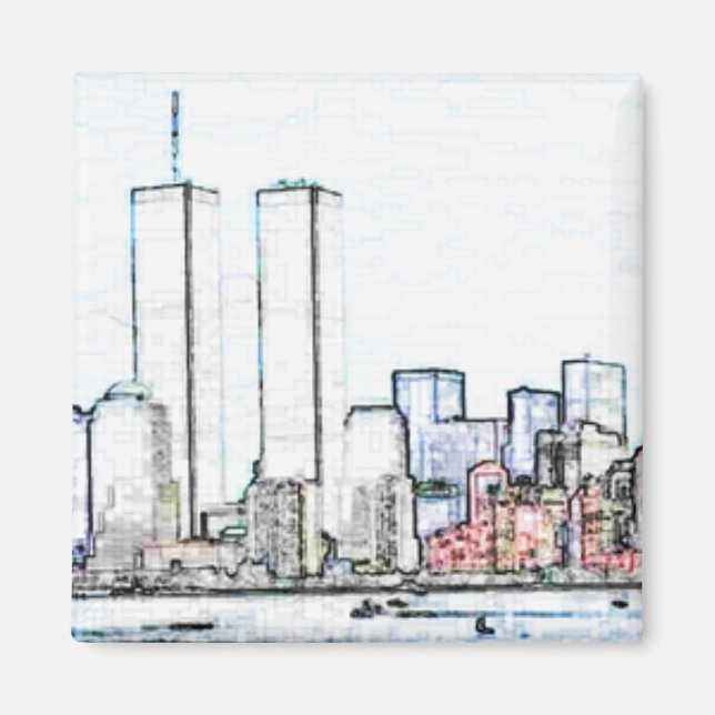 New York City mit Twin Towers Magnet (Vorne)
