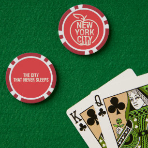 New York City Modern Big Apple Red Pokerchips