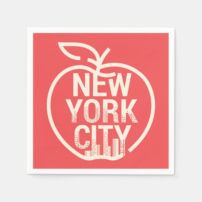 NEW YORK CITY Modern Big Apple Red Serviette (Vorderseite)
