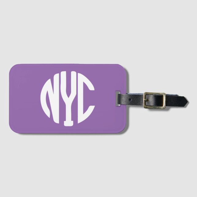 New York City Monogramm Gepäckanhänger (Vorderseite (Horizontal))