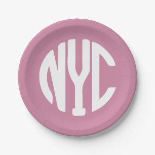 New York City Monogramm Pappteller