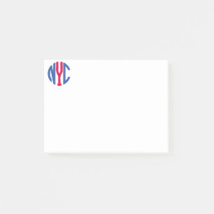New York City Monogramm Post-it Klebezettel