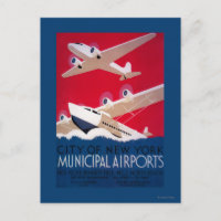 New York City Municipal Airport Vintage Poster