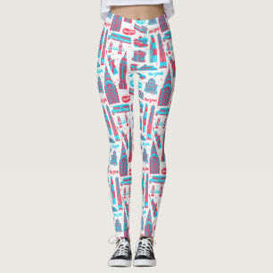 New York City Muster der weißen Leggings