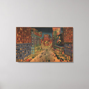 New York City, Nachtblick auf den Times Square Leinwanddruck