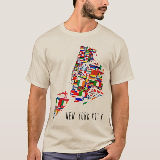 New York City Nations Flags Tee Shirt (Vorderseite)