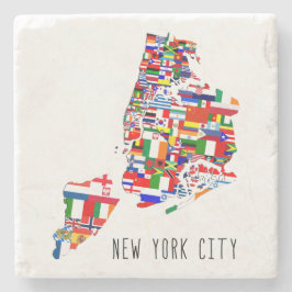 New York City Neighborhoods Flags Map Untersetzer