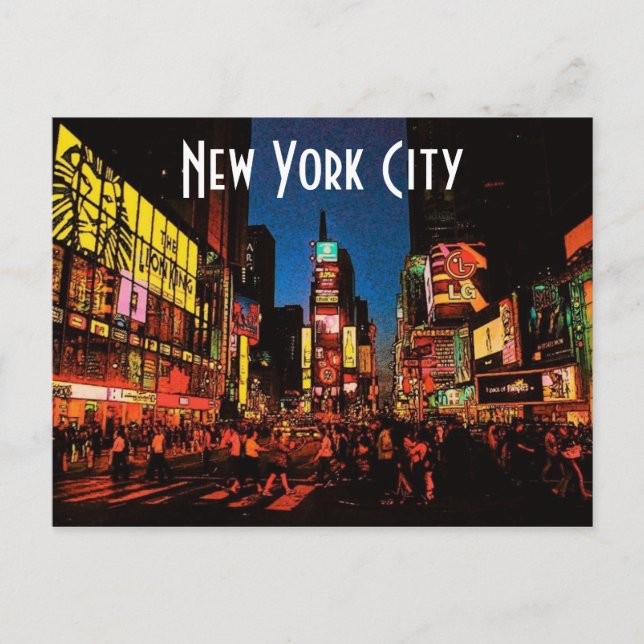 New York City (Neon) Postkarte (Vorderseite)