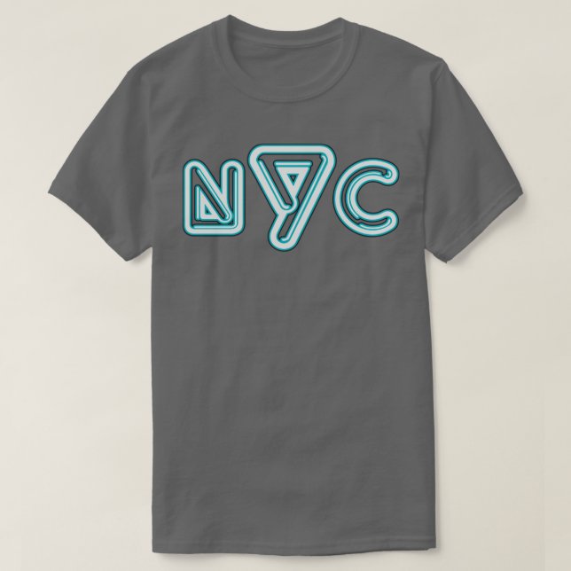 New York City Neon Sign Typografy T-Shirt (Design vorne)