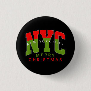 New York City New York Frohe Weihnachten Reise Ges Button